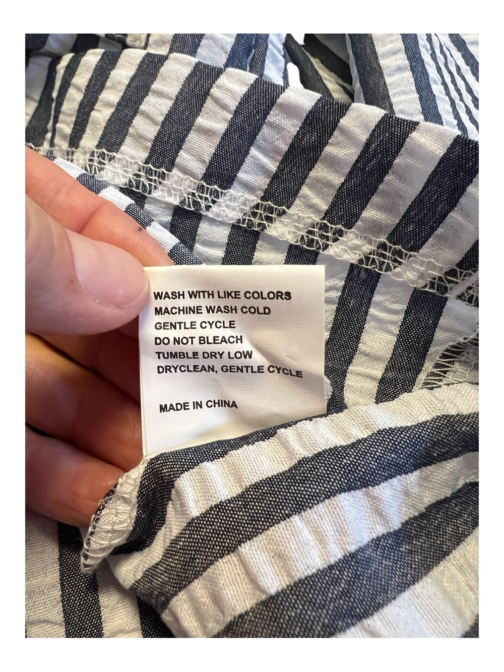 NWOT grayish blue & white striped hooded button-up shirt jacket | size S - Picture 10 of 10